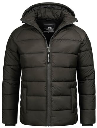 Arctic Seven Herren Winterjacke (S-3XL) - Wind- & Wasserabweisend, abnehmbare Kapuze, 4 Taschen, Steppjacke, Warme Jacke Männer - AS-420 (XXL, Dunkelgrau)