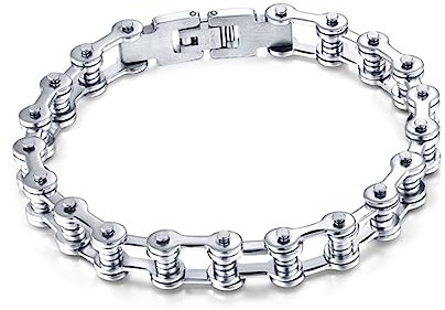 Holibanna Bike Chain Stainless Steel Bracelet Men's Women's Link Chain Unisex Jewelry Dad Mom Present for Occasions