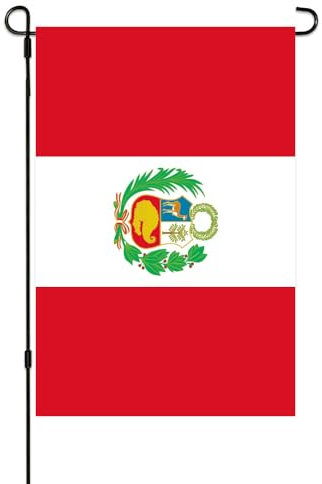 Peru-Flagge, kleine Mini-Gartenflaggen, 30,5 x 45,7 cm, doppelseitig, wetterbeständig, für Outdoor-Dekoration (Peru)