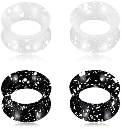 Longbeauty 2 Paare Ear Tunnel Plug Silikon Double Flared Flexibler Tunnel Expander Stretching Ohr Plugs Flexibles Fleisch, Stil C, 10mm