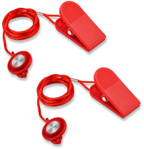 2pcs Universal Treadmill Magnet Safety Key, Magnetic Safety Switch Round Treadmill Safety Key Replacement Treadmill Emergency Stop Magnet for Treadmills Running Machines
