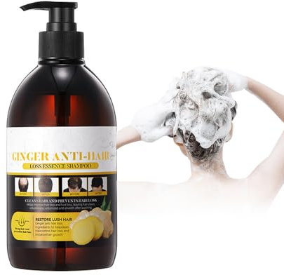Hppsctink Ingwer Shampoo, 500ml Ginger Hair Regrowth Shampoo, Ingwer Juckreiz linderndes Pflegeshampoo, Dickes, voluminöses Haar, shampoos