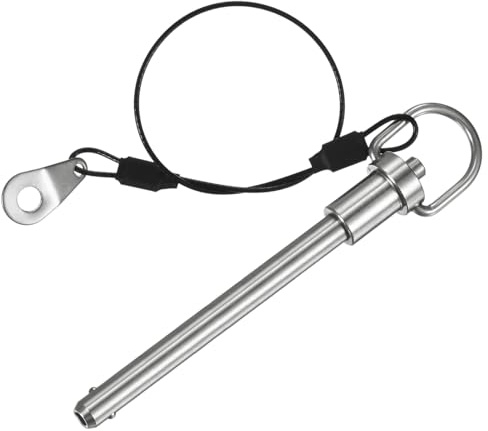 M METERXITY Perno A Sfere Con Anello E Pulsante Di Sblocco, Diametro 5/16 [8mm], Lunghezza Utile 2-3/4[70mm], Perno A Sfere Con Anello E Cavo Antiperdita [Acciaio Inox 304]