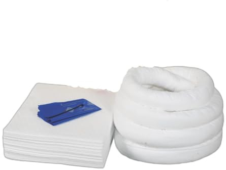 65 Litre Oil and Fuel Spill Kit Refill | High-Performance Absorbent Socks, Pads and Disposal Bags for Effective Spill Management