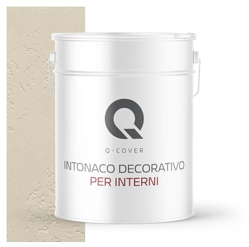Q-COVER Intonaco Decorativo Effetto Cemento Beige Chiaro 15KG — interni