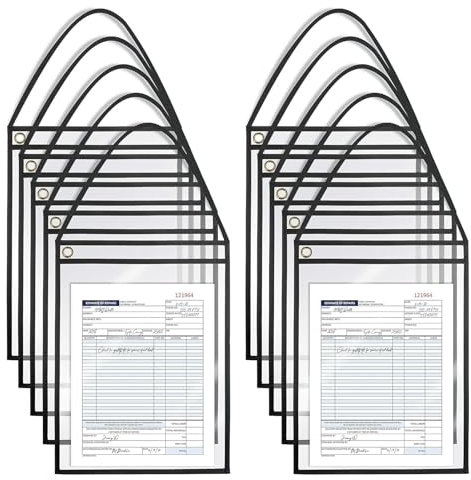 10 PC A4 Reusable Dry Erasable Pockets Transparent Write dnd Wipe Drawing Board Dry Brush Bag File Pocket Dry Erase Pockets Sleeves Insert File Bag Dry Erase Travel Pack Classroom Essentials 10*14 In