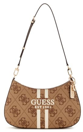 GUESS Noelle II Top Zip Shoulder Bag Latte Logo