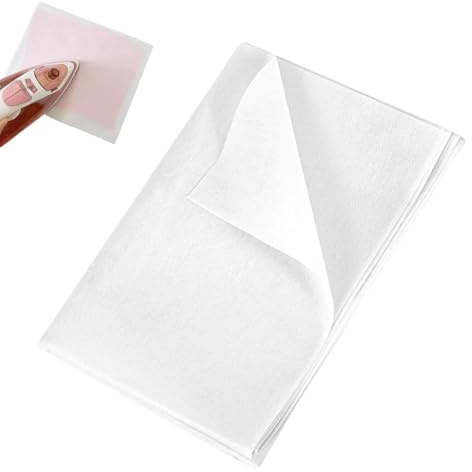 HAODOPSTY Bügelvlies, 200 x 100 cm Vliesstoff zum aufbügeln, 55g/m² Dicker Stil Bügelflies, Bügeleinlage für Bügelfalten, Nähhandwerk, Verstärkte Bekleidung (Weiß)