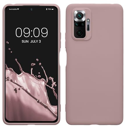 kwmobile Case for Xiaomi Redmi Note 10 Pro Case - Soft Cover - Shockproof TPU Material - Wireless Charging - Nude Lilac
