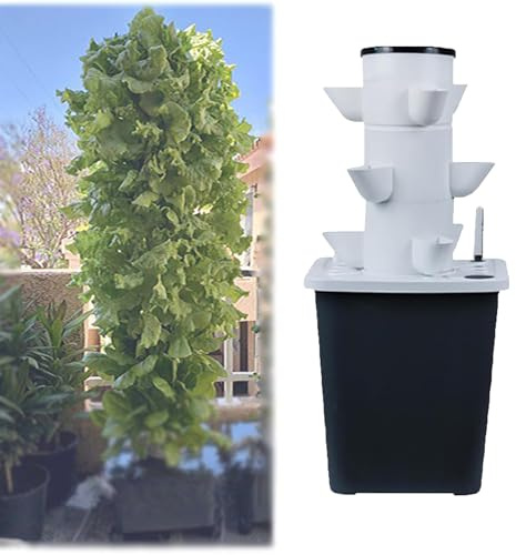 Tour de Culture hydroponique,Tour de jardinière Verticale avec réservoir,Colonne potagère pour extérieur, Jardin Autonome hydroponique, Agriculture Verticale Hors Sol
