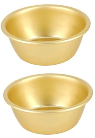 PartyKindom 2 pezzi Ciotole Dorate per Zuppa e Bevande Domestiche Resistenti per Noodles Insalate e Vino Odori e Facili da