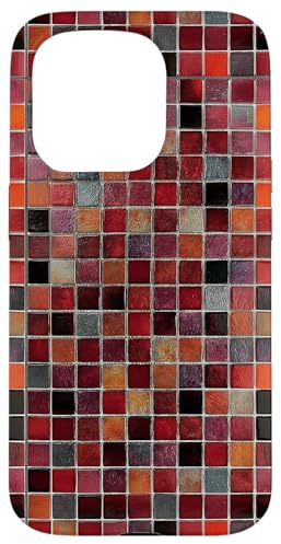 Coloured Mosaic Glass Tile Retro Minimalist Aesthetic Case for iPhone 15 Pro