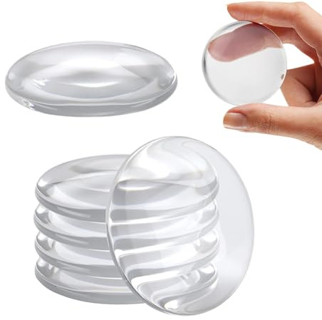 Door Stop and Wall Protector, 6-Pack Clear Rubber Door Knob Bumpers, Strong Self-Adhesive for Walls and Door Handles, Durable Round Shield Cushion for Home