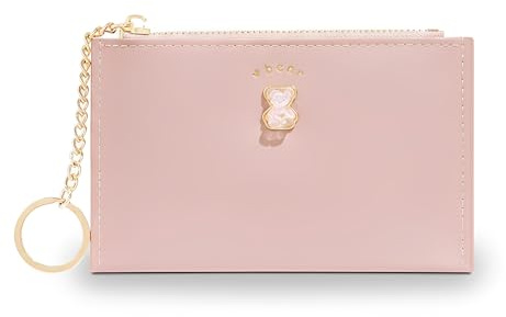 Petit Portefeuille Femme avec Protection RFID - Petit Porte Monnaie pour Femme en Cuir PU Souple - Design Elégant avec Ours Cartoon, Léger et Pratique pour le Quotidien et les Voyages