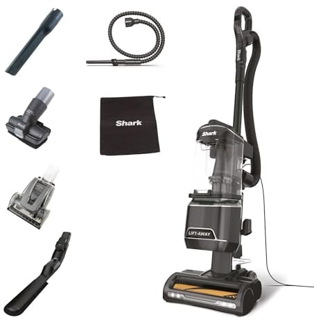 Shark Corded Upright Vacuum Cleaner 1.1L, Pet Model, NZ691UKTDB | with Anti Hair Wrap Technology, LED Headlights, Lift-Away, Anti-Allergen, 8m Cord, 750W, 5 Attachments inc Pet Tool, Black