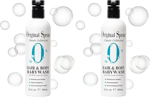 Kids Shampoo and Body Wash - Original Sprout Hair & Body Babywash - 2-in-1 Adults & Kids Bath Wash with Calendula, Rosemary, Arnica & Other Botanicals for Clean Hair & Supple Skin - 354ml (Pack of 2)