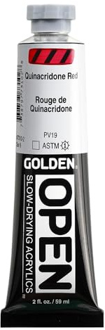 GOLDEN OPEN Slow-Drying Acrylics, Quinacridone Red, 2 fl. oz. Tube