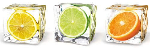 Eurographics DG-DT5078 Deco Glass, Glasbild, Fruits In Cubes, 30 x 80 cm