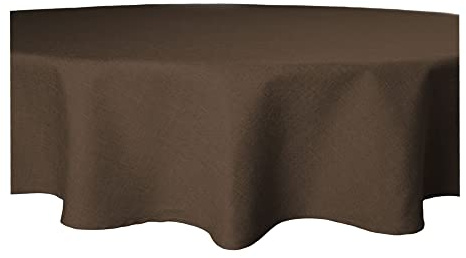 Tischdecke rund 160 cm Ø beschichtet Struktur Leinen-Optik Wasser abweisend Lotuseffekt #1081 braun