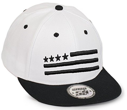 Baseball Mütze Cap 59 Caps Stars Flag Kush schwarz Snapback with Adjustable Strap LA Boy (Flag White Black)