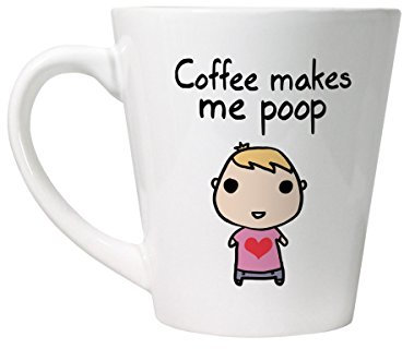 Grindstore Latte-Becher Coffee Makes Me Poop weiß
