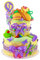 MomsStory - Windeltorte neutral | DIY Windelgeschenk Vintage | Baby-Geschenk zur Geburt Taufe Babyshower | 2 Stöckig in Lila-Gelb | XL Geburtsgeschenk
