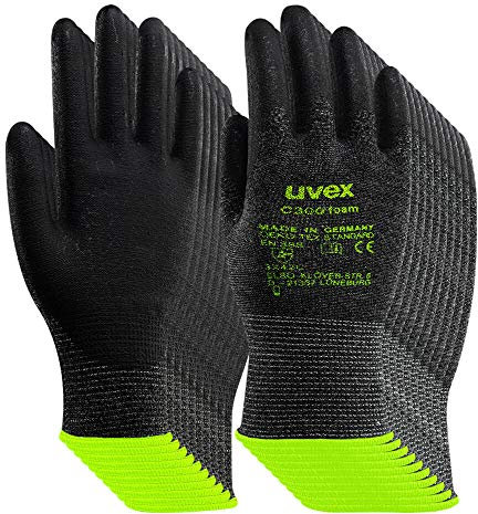 UVEX C300 Foam, 60544 10 Paar, Gr. 10, Schutzhandschuh aus Mischgewebe, Glasfaser, Kunststoff, Kautschuk