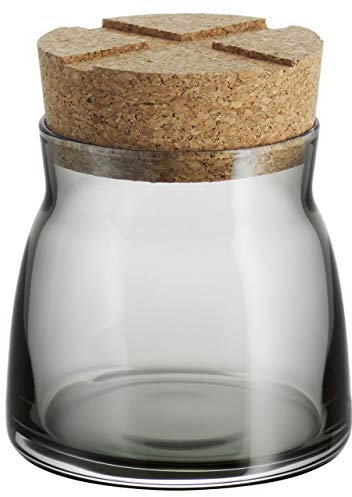 Kosta Boda 7051705 Bruk Glasbehälter mit Kork, 213 ml, Grau, Glas, Rauchgrau