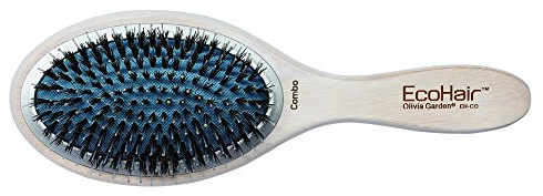Olivia Garden EcoHair Paddle Combo - 100% Boar & Nylon Bristles - Eco-Friendly Professional Bamboo Hairbrush