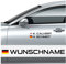 Motoking Autoaufkleber Name & Flagge - 4 Stück - Ihr Wunschname im Rallye-/Racing-Design - Wähle Größe & Farbe