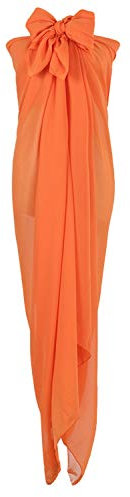 PB-SOAR XXL Damen Einfarbig Sarong Pareo Strandtuch Wickeltuch Bikini Cover up Wickelrock Multifunktions, Weich und Leicht (Orange)