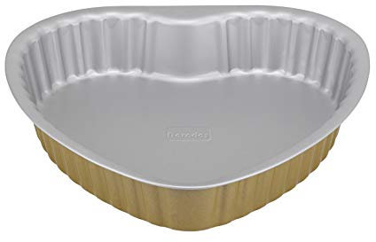 Berndes Metal Bakeware Kuchenform, antihaftbeschichtet, herzförmig, geriffelt, innen 25 x 25 cm, außen 26 x 26 cm