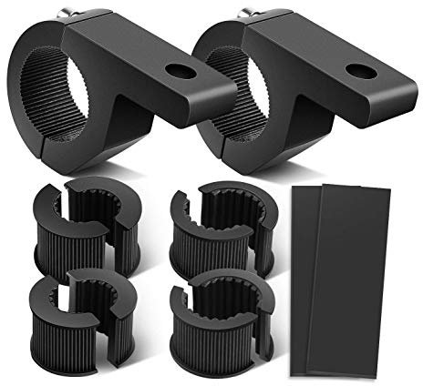 Nilight 90027B 2PCS LED Light Bar Horizontal Bar Clamp Mounting Kit Fit on 0.75' 1' 1.25' Bull Bars Roof Racks Roll Cages for ATV UTV and Trucks