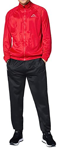 Kappa Trainingsanzug Villos für Herren, bequemer Tracksuit für Sport, Freizeit und Reisen, die Jogginghose & Trainingsjacke sind atmungsaktiv, schnell trocknend, rot, Größe L