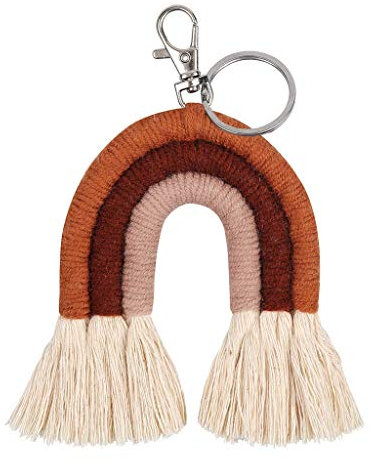 Youlin Weaving Gland Makramee Schlüsselanhänger Regenbogen-Himmel-Frauen Boho Eigenhändig Keychain Beutel-Charme hängend Schmuck Geschenke