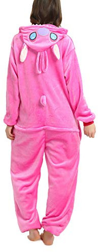 D'BOON Adultes Enfants Rose Stitch Onesie Animal Pyjama Une pièce vêtements de Nuit Cosplay Costume(Fit Hauteur(92-98cm))