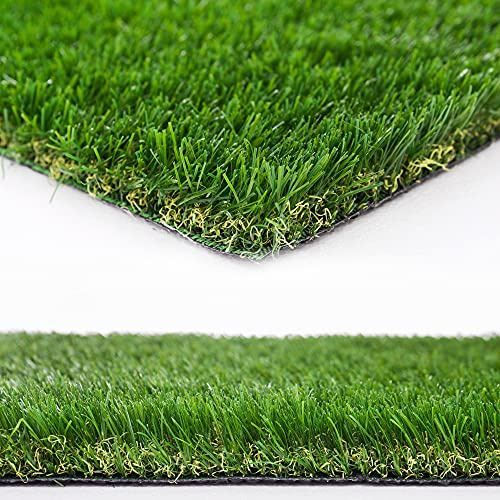 Heyroll Gazon artificiel naturel de 1,2 x 1,5 m, tailles personnalisées, herbe synthétique épaisse, 3,5 cm pour intérieur ou extérieur, tapis de jardin