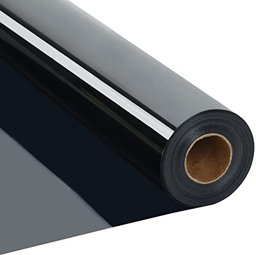RENLITONG Black HTV Iron on Vinyl 12Inch by 20ft Roll HTV Heat Transfer Vinyl for T-Shirt HTV Vinyl Rolls for All Cutter Machine - Easy to Cut & Weed for Heat Vinyl Design