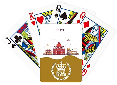 Royal Flush Poker Spielkartenspiel Rom Italien, flaches Wahrzeichen
