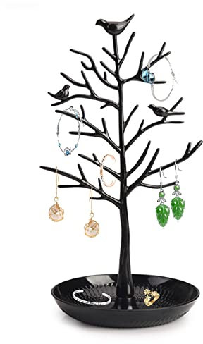 Forma Árbol de Soporte de Exhibición de Joyería joyero Colgador Expositor Expositor Pendientes Soporte Collares Soporte Joyero en Forma de árbol para Almacenamiento de Collares,Pulseras,Aretes,Anillos