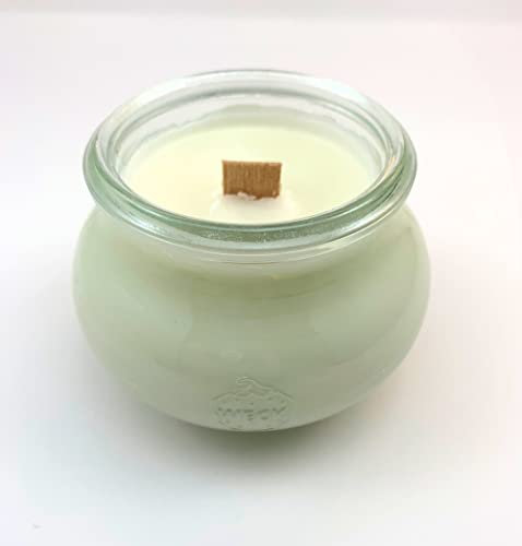 Wood Wick Gold Candle in Weck Deco Jar (Natural Soy Wax) - Lily of The Valley Fragrance