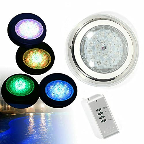 kangten LED Poolbeleuchtung, AC12V 54W Pool Licht Schwimmbad Beleuchtung Lampe Unterwasserleuchten RGB mit Fernbedienung IP68 Wasserdicht Poolscheinwerfer für Schwimmbädern