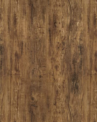 Timeet Wood Self Adhesive Wallpaper 44x1000cm Brown Wood Effect Sticky Back Plastic Vinyl Wrap Removable Wallpaper Distressed Rustic Furniture Kitchen Worktop Covering
