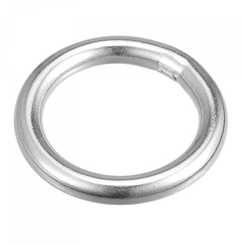 sourcing map 316 Stainless Steel Round Ring Welded O-Rings 50mm(1.97) ID 8mm Thick