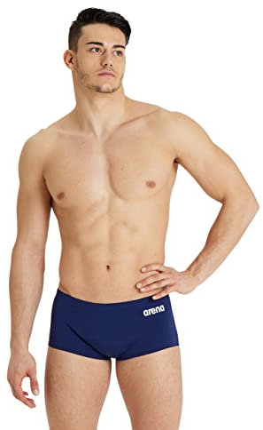 ARENA Solid Team Men's Swimming Swimsuit, Quick-Drying Swim Shorts in MaxLife Fabric with Maximum Chlorine Resistance and UPF 50+ UV Protection Navy-White