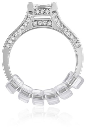 12x Ring Adjuster for Loose Rings Spiral Silicone Tightener 2mm, 3mm, 4mm, 5mm Clear Soft & Reusable Ring Size Reducer Snuggies, Jewellery Making Accessories Clips