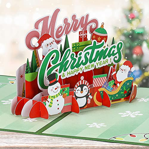 yumcute Pop Up Weihnachtskarte, 3D Weihnachtskarten, bestes Geschenk für Weihnachten, Umschlag enthalten, Chrismas Geschenkkarte, Frohe Weihnachten