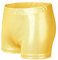 NewL Kinder Mädchen Elastische Taille Glänzend Metallic Ballett Tanz Shorts Hose für Sport Yoga Gymnastik Workout (Gold, 11-12 Jahre) Tag Größe 150
