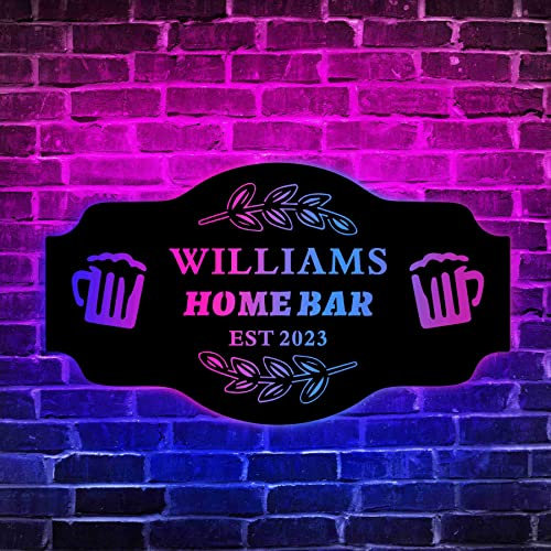 soulglass Personalisierte Bar Neon Zeichen, Bar Neon Zeichen Custom, Bar Neon Licht, Bar LED Zeichen, Bar Licht Up Zeichen, Business Neon Licht, Bar Wand Dekor