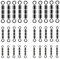 Hezhou 30 Stück High-Speed Wirbel Angelwirbel Wirbel Angeln Angel Wirbel Angelwirbel Set Angelzubehör Wirbel Set Lure Stecker Wirbel Interlock Snap Fischköder Angeln Getriebe Zubehör (1#)